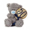 Me to You Tatty Teddy Ours 50ème anniversaire tenant un ballon 50 ans – Collection officielle Gris