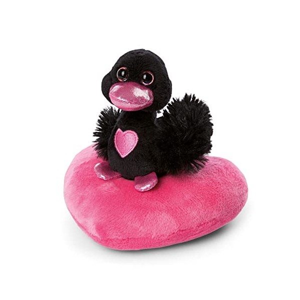 NICI Cygne en Peluche Love sur Un Cœur 10 cm, Blanc I Jouet Douillet pour Filles, Garçons et Bébés I Peluches Animaux à Câlin