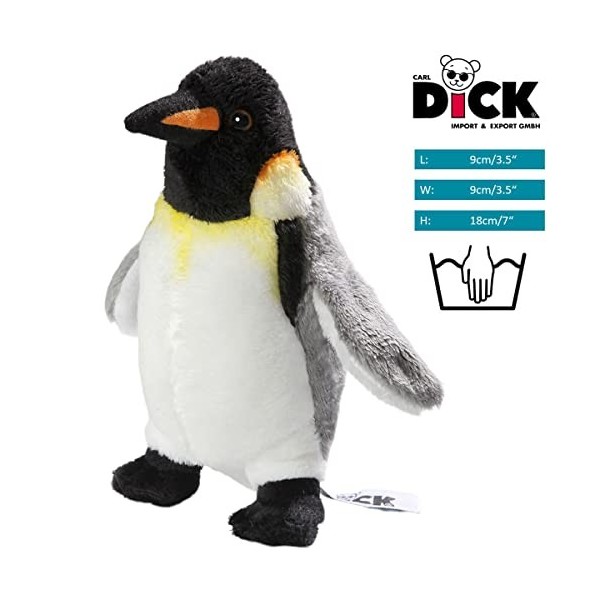 Carl Dick Peluche Pingouin, Pingouin Empereur Gris, 18cm 3210