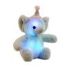 BYNYXI Éléphant Lumineux LED, 30 cm Éléphant Assis en Peluche avec Veilleuse Animal en Peluche Éléphant Bébé Poupées en Peluc