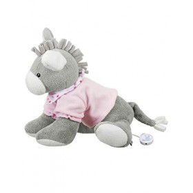 Sterntaler Fille Peluche Musicale, Âne Emmi, Boîte à Musique Remplaçable, Taille: L, Gris/Rose