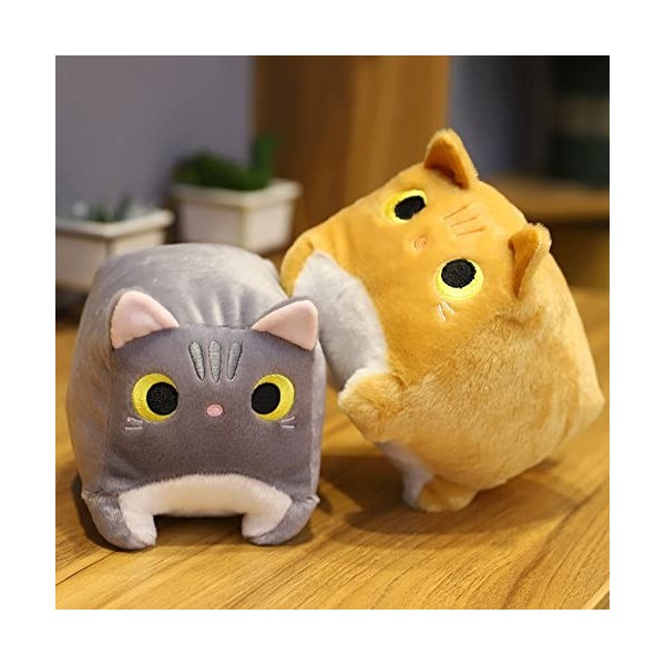 Chat en Peluche Coussin décoratif en Peluche Peluche Carré Mignon Anime Pet Chaton Peluche Bébé Première Poupée Poupée en Pel