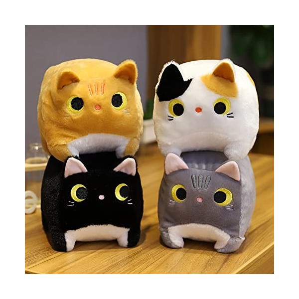 Chat en Peluche Coussin décoratif en Peluche Peluche Carré Mignon Anime Pet Chaton Peluche Bébé Première Poupée Poupée en Pel