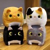 Chat en Peluche Coussin décoratif en Peluche Peluche Carré Mignon Anime Pet Chaton Peluche Bébé Première Poupée Poupée en Pel