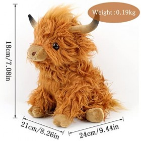 Peluche de vache des Highlands, vache des Highlands, doudou, réaliste de vache des Highlands, peluche réaliste de vache des H