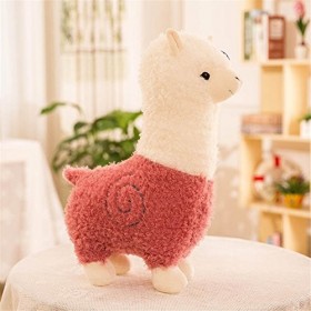 Zinsale Mignon Alpaga Peluche Poupée Peluches Animaux Peluche Mouton Oreiller Rose, 35cm 