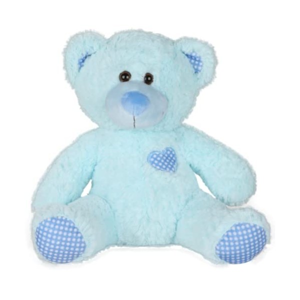 Ours en peluche bleu câlin – Peluche douce – 25 cm – Construisez votre propre ours en peluche – Kit de fête