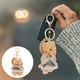 ibasenice Porte-clés Ours Accessoires De Sac à Mini-peluche Accessoires Bling Pour Voiture Ours De Graduation En Peluche Mini