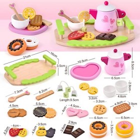 Atoylink Accessoires de Cuisine en Bois pour Enfants 21PCS Ustensiles de  Cuisine Casseroles et Poêles Cuisine