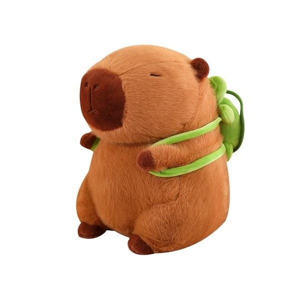 Capybara Jouet en peluche, jouet en peluche de dessin animé Capybara, peluche mignonne avec sac à dos tortue, figurine en pel