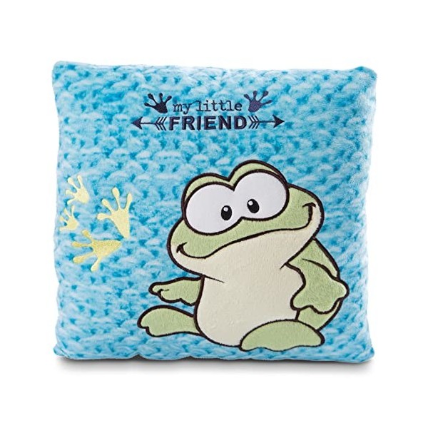 NICI Oreiller Grenouille en Peluche – Coussin Durable et Moelleux pour Filles, garçons et bébés – Coussins carrés Peluches, 2