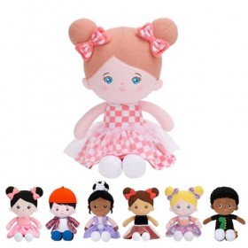 Starpony OUOZZZ Poupée en Chiffon Peau Noire Cadeau Dormir Poupee Bebe Fille pour 1 2 3 4 an Doux et sûr à Jouer 38CM Violet