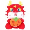 Alasum Année du Dragon en Peluche 2024 Mascotte du Zodiaque Chinois Animal en Peluche pour Le Festival du Printemps Cadeaux d