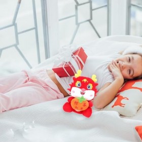 Alasum Année du Dragon en Peluche 2024 Mascotte du Zodiaque Chinois Animal en Peluche pour Le Festival du Printemps Cadeaux d
