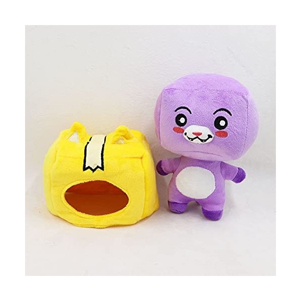 Lankybox Jouet en peluche Foxy et Boxy Lanky Box en peluche douce avec robot de dessin animé amovible pour cadeaux enfants et