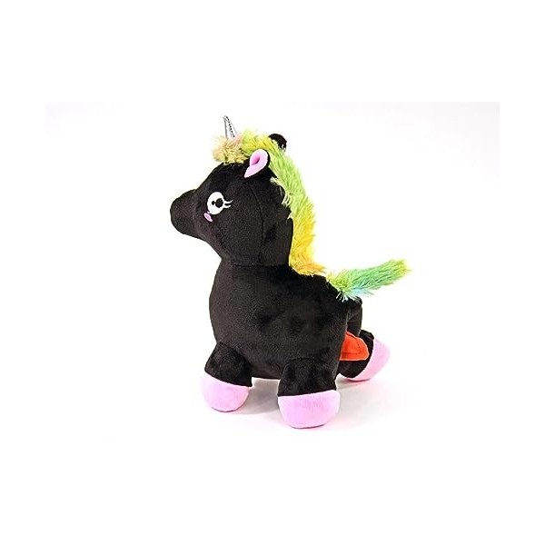 Kögler Peluche en forme de licorne avec queue darc-en-ciel Noir 24 cm