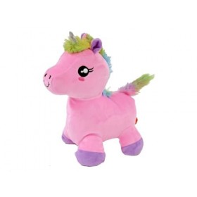 Kögler Peluche en forme de licorne avec queue arc-en-ciel Rose 24 cm