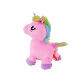 Kögler Peluche en forme de licorne avec queue arc-en-ciel Rose 24 cm