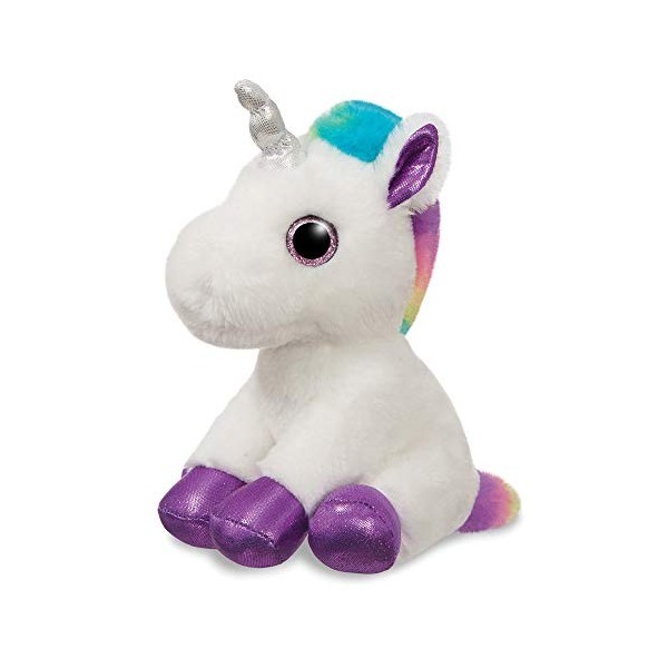 Aurora, 61189, Sparkle Tales, Tutti The la Licorne, 18 cm, Peluche, Blanche et Violette