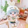 niannyyhouse Chapeau oreilles de lapin carotte gilet chemise pantalon sac à dos habillé 20 cm vêtements de poupée en peluche