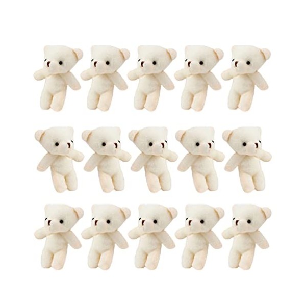 Alipis 18 Pcs Mini-poupée Peluches Petit Ours Porte-clés Figurines Dours Suspendre De Petits Ours Accessoire De Maison Petite