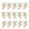 Alipis 18 Pcs Mini-poupée Peluches Petit Ours Porte-clés Figurines Dours Suspendre De Petits Ours Accessoire De Maison Petite