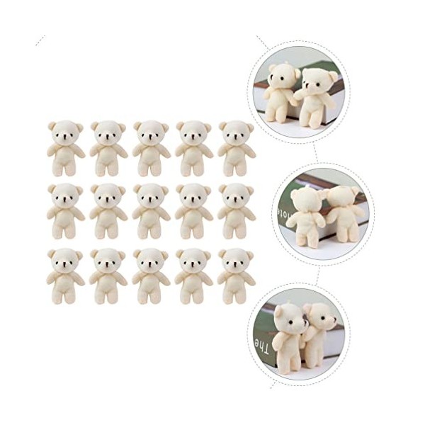 Alipis 18 Pcs Mini-poupée Peluches Petit Ours Porte-clés Figurines Dours Suspendre De Petits Ours Accessoire De Maison Petite