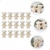 Alipis 18 Pcs Mini-poupée Peluches Petit Ours Porte-clés Figurines Dours Suspendre De Petits Ours Accessoire De Maison Petite