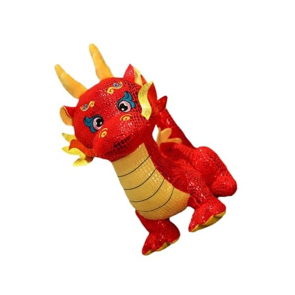 Toyvian Poupée Mascotte Dragon Chinois en Peluche Jouet Dragon du Nouvel an Poupée en Peluche Dragon Peluche du Nouvel an Chi