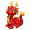 Kichvoe Dragon en Peluche Animal en Peluche 2024 Nouvel an Chinois Dragon en Peluche Jouet Année du Dragon Mascotte Zodiaque 