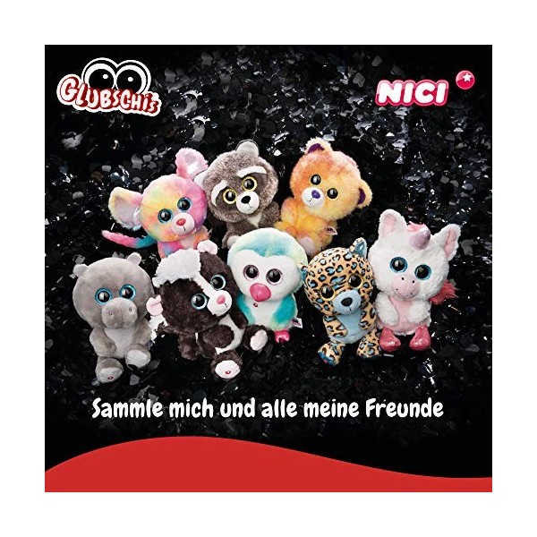 NICI Doudou-Peluche GLUBSCHIS léopard Lassi 15cm, avec des Grands Yeux Scintillants, 45566, No Color