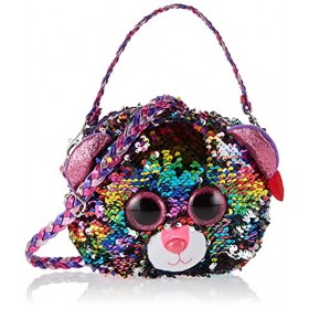 Ty - Sac à Bandoulière Peluche à Sequins - Dotty le Léopard, TY95124, Multicolore