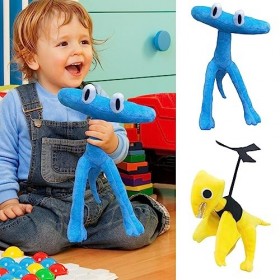 Rainbow-Friends Chapter 2 Plush, Cyan Rainbow-Friends Peluche, Yellow X Cyan Rainbow-Friends Plushies, Stuffed Animal Plush D