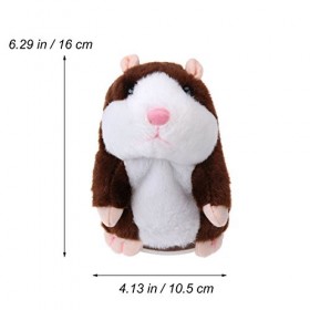 NUOBESTY Jouet pour hamster parlant - Répète ce que vous dites - En peluche - Mimikry - Pour enfants - Marron