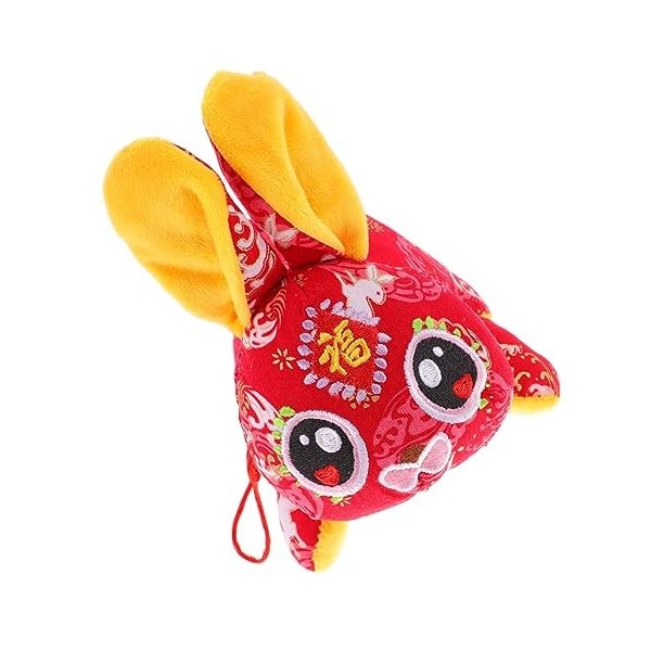 ibasenice Pendentif Lapin Poupée Mascotte Chinoise Poupée De Lapin en Peluche en Peluche Jouet De Mascotte De Lapin Poupée La