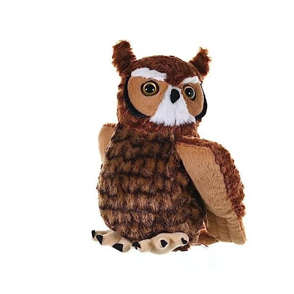 Wild Republic Cuddlekins Hibou Grand Duc, Animal en Peluche, 30 cm, Cadeau pour Bébés, Peluche Écologique, Rembourrage Fabriq