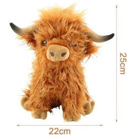 OBLRXM Highland Cow Plush, Toy Vache des Highlands meuglement, Jouet de Ferme Doux et réaliste, Jouet en Peluche Vache Highla