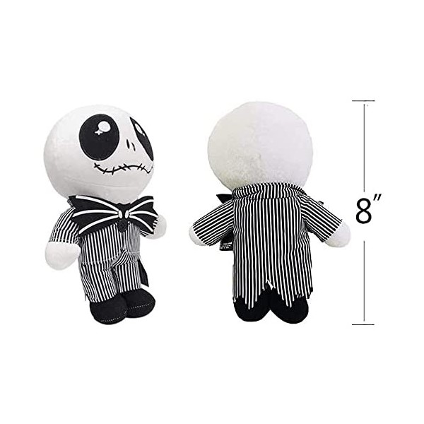 Guijiyi Peluche Nightmare Before Christmas Remplie de Poupée Jack Skellington 8" Plush Doll Cadeaux de Noël Cadeaux pour Les 