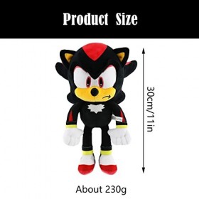 WKxinxuan Sonic Peluche, Sonic Peluches, Noir Sonic The Hedgehog Peluche Convient aux Enfants de 4 Ans et Plus