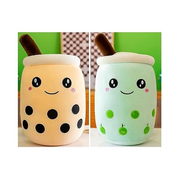 SPIRTUDE 2Pcs Peluche Bubble Tea Peluche Strawberry Bubble Tea Oreiller Boba Thé Tasse Jouet Doux Deco Cadeau pour Enfants 24