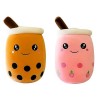 SPIRTUDE 2Pcs Peluche Bubble Tea Peluche Strawberry Bubble Tea Oreiller Boba Thé Tasse Jouet Doux Deco Cadeau pour Enfants 24