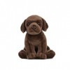 Peluche Living Nature - Chiot Labrador en peluche, brun chocolat 16 cm 