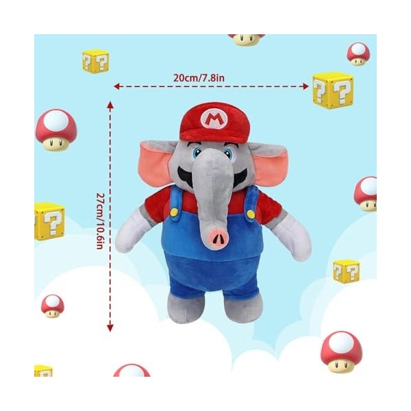 Peluche Super-Mario éléphant, 27cm Su-per-Mario Elephant Plush Toy, Su-per-Mario Elefant Plüsch, Magic Elephant Plüsch Spielz