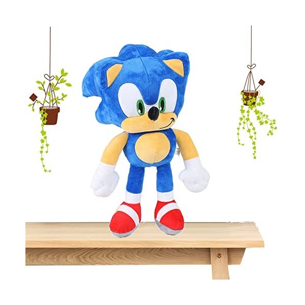 WKxinxuan Sonic Peluche, Peluche Sonic The Hedgehog, 1Pcs 30CM Peluches Doudou Sonic,Cadeaux Anniversaire pour Les Enfants