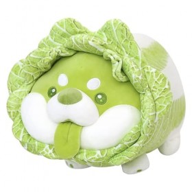 Jouet en Peluche Veggie Dog de 40 cm, Animal en Peluche Shiba Inu, Peluche Douce et Moelleuse, Coussin câlin – Cadeau pour To