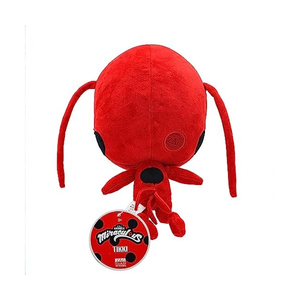 Miraculous Ladybug - Kwami Mon Ami Tikki 24 cm Ladybug Plush Toys for Kids, Super Soft Stuffed Toy with Resin Eyes, High Glit