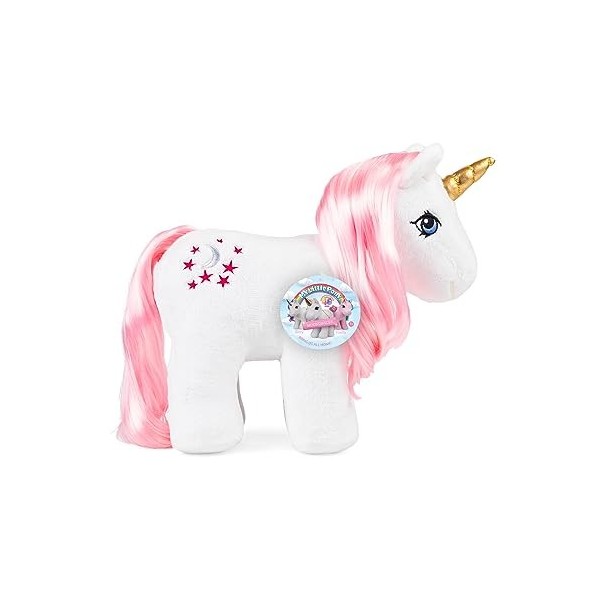 Peluche Moondancer 40e anniversaire, My Little Pony, Basic Fun, 35332, cadeaux rétro de poneys pour filles et garçons, peluch