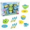 HTI Peppas Tea Set, Peppa Pig Roleplay, Includes Teapot, Kettle, Sugar Bowl, Cup & Saucers and Cutlery for Ages 3+