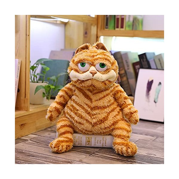 Jouet en peluche orange pour chat – Jouet en peluche mignon – Jouet en peluche réaliste – Chat tigré jaune réaliste – Jouet e