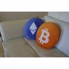 Bitcoin Pillows - Oreiller rond rembourré en peluche brodé par BlockCraft.Shop BTC